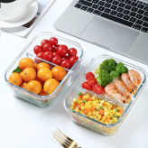 Portacomida Lonchera En Vidrio X3 Unidades con división